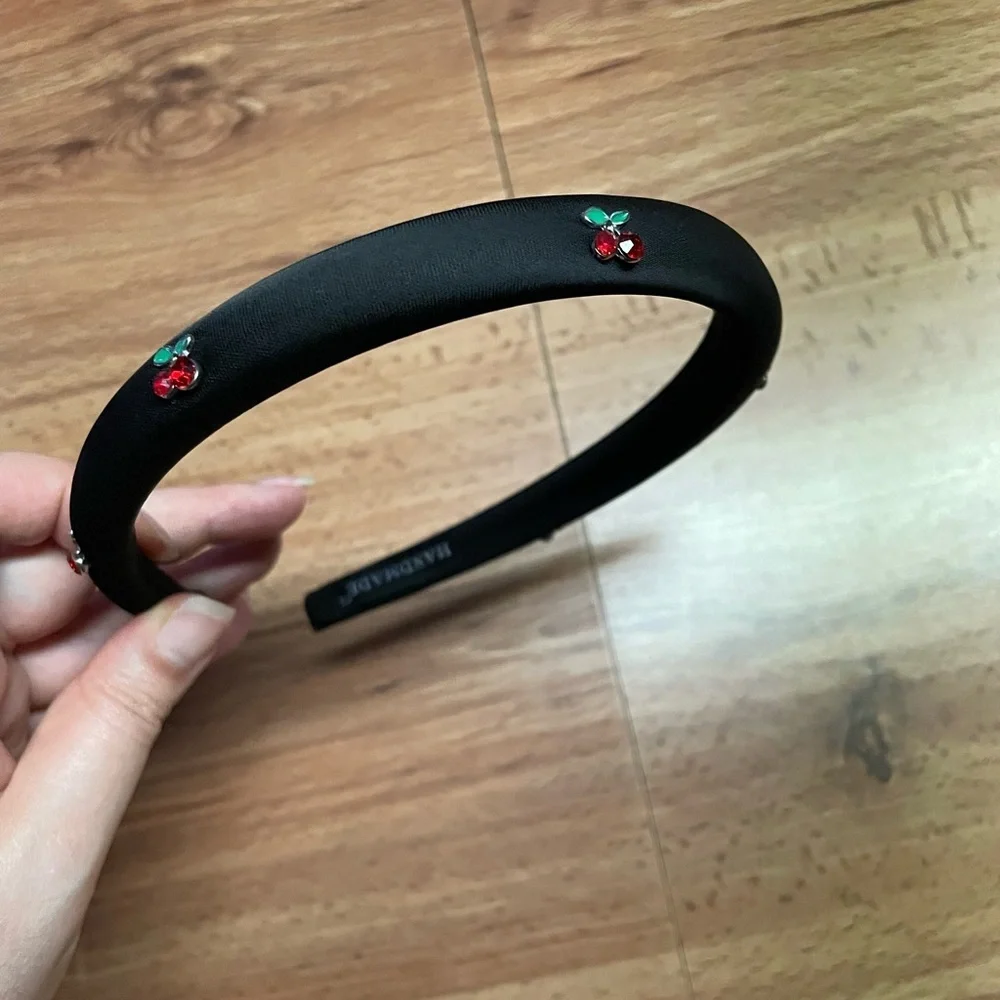 White Red Cherry Embellished Headband
